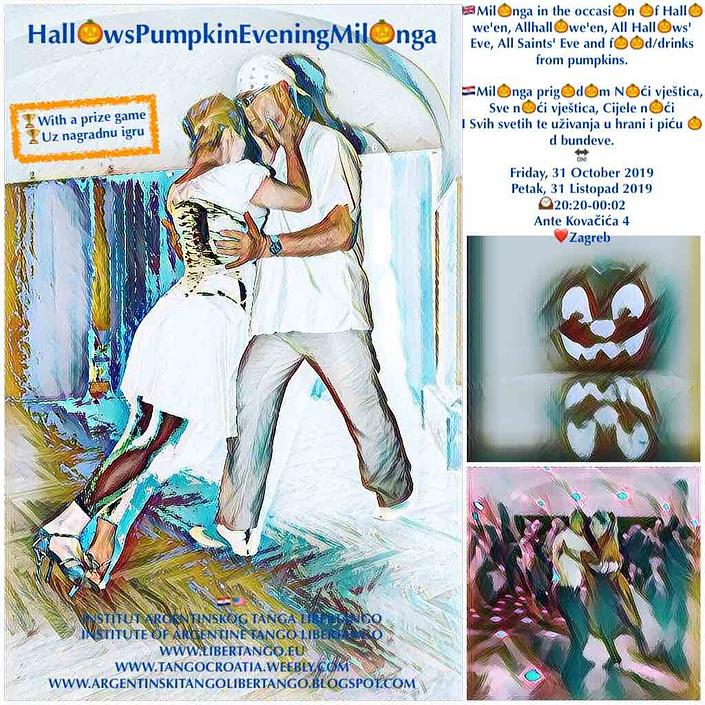 flyer image for HallowsPumpkinEveningMilonga