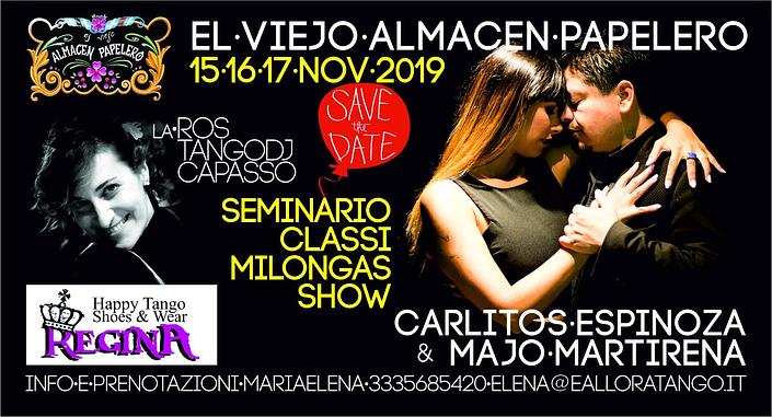 flyer image for Carlitos Espinosa y Majo Martirena seminar in Mantova