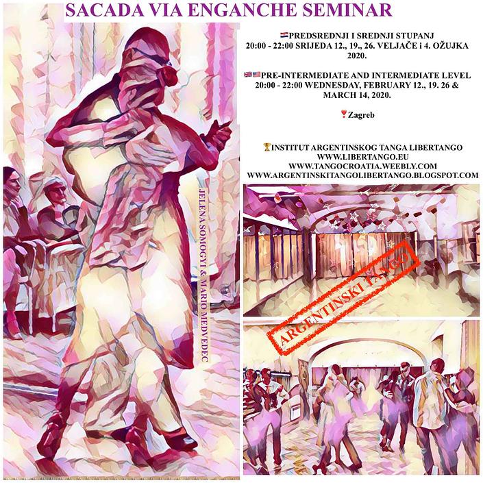 flyer image for Sacada via enganche seminar - tango argentino