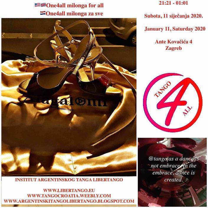 flyer image for One4all  milonga for all