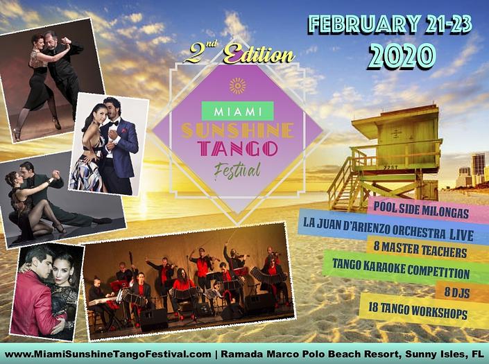 flyer image for 2nd Edition - MIAMI SUNSHINE TANGO FESTIVAL 2020