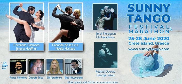 flyer image for Sunny Tango Festival- Marathon,Crete Greece, 25-28 June 2020