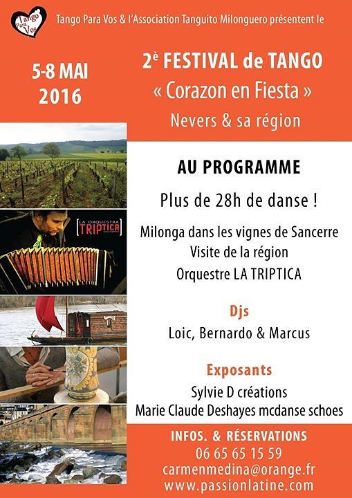 flyer image for Corazon en fiesta festival de tango argentin