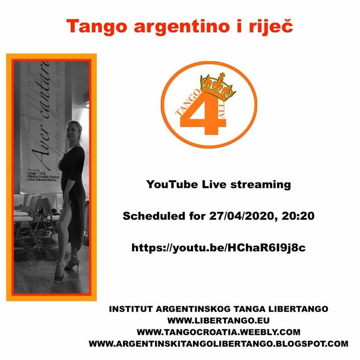 flyer image for Tango argentino i rijec  YouTube Live