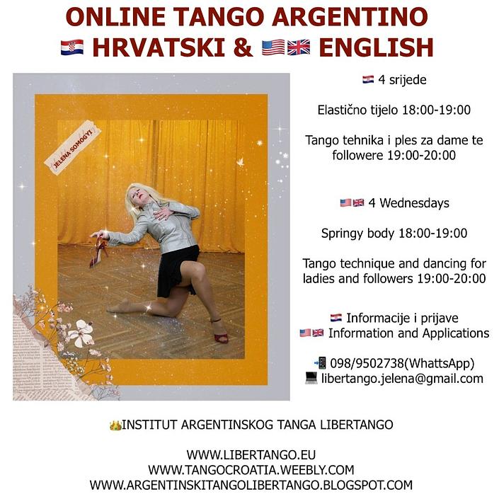 flyer image for ONLINE TANGO ARGENTINO CROATIAN AND ENGLISH SEMINAR