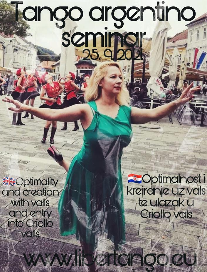 flyer image for Tango Argentino in Zagreb technique and dancing to Criollo v
