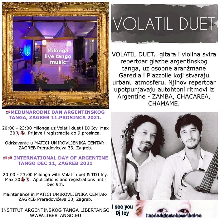 flyer image for Milonga with live music Zagreb