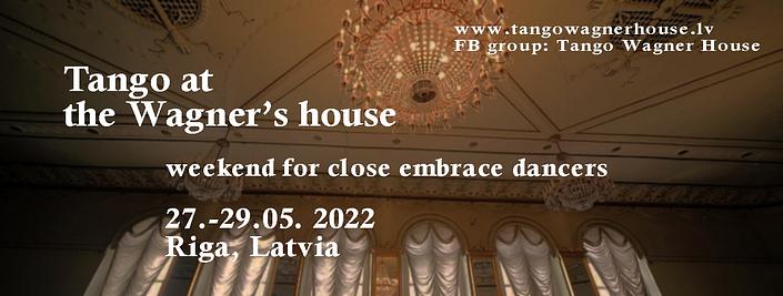 flyer image for Tango Wagner House. Tango weekend for close embrace lovers.