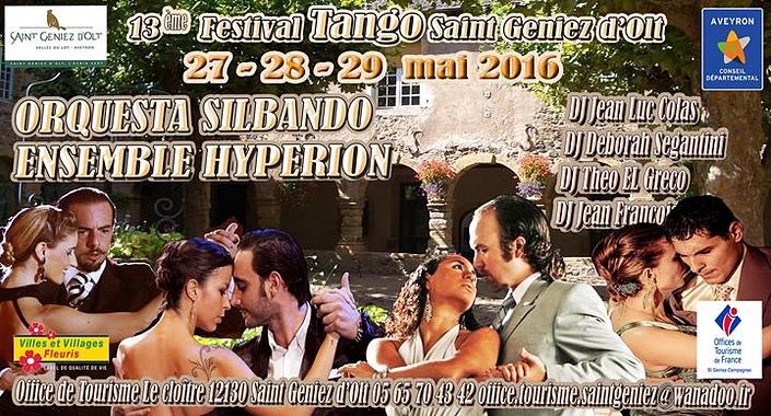 flyer image for Festival Tango de Saint Geniez dolt