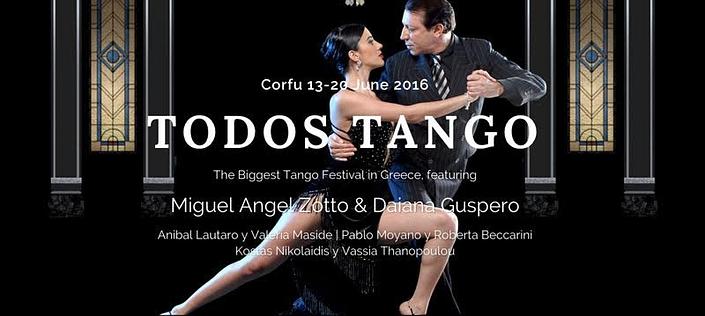 flyer image for TODOS TANGO FESTIVAL CORFU 2016 13 to 20 of June