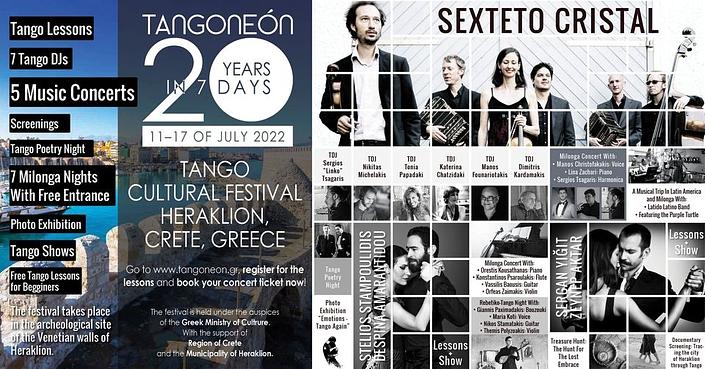 flyer image for TANGONEON - 20 YEARS IN 7 DAYS, HERAKLION CRETE