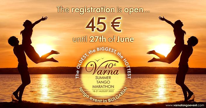 flyer image for 10th Varna Summer TANGO Marathon, 18-22 August 2022