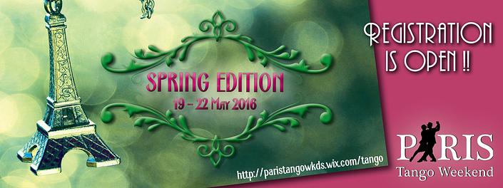 flyer image for Paris Tango Weekend - Spring Edition