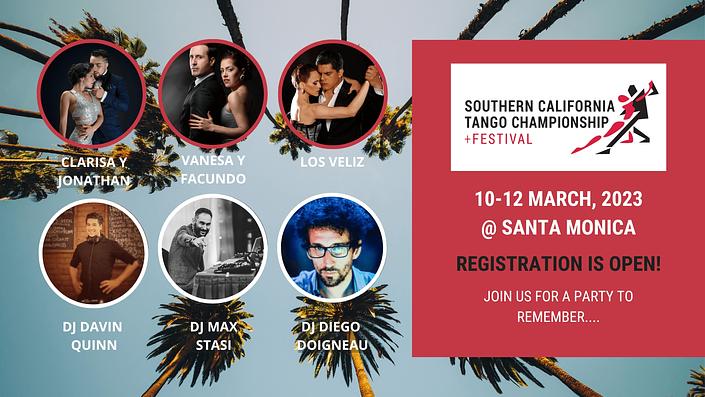 flyer image for Southern California Tango Championship and Festival 2023