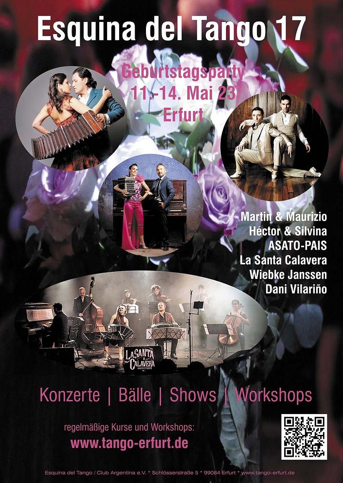 flyer image for 17th birthday Esquina del Tango