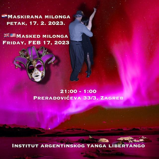 flyer image for Masked milonga in Zagreb