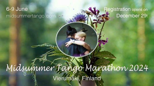 flyer image for Midsummer Tango Marathon 2024