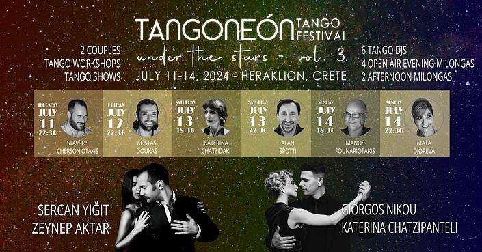 flyer image for Under the Stars vol. 3 Tango Festival in Heraklion Greece