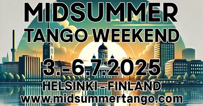 flyer image for 2025 Midsummer Tango Weekend - City Edition
