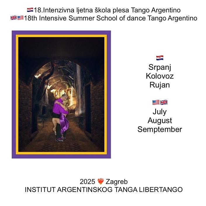 flyer image for 18th Intensive Summer School Tango Argentino, Zagreb 3.4