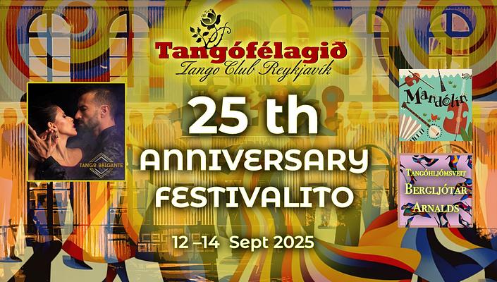flyer image for Tango Club Reykjavik 25th Anniversary Festivalito