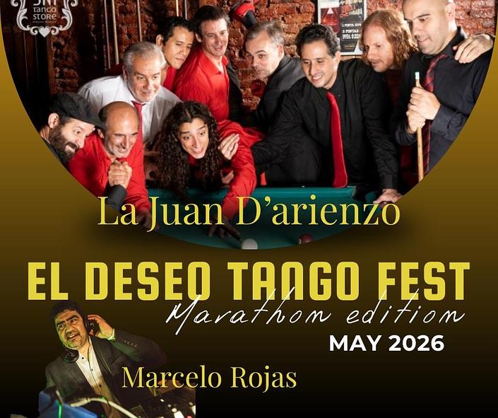 flyer image for EL DESEO TANGO FEST - Marathon Edition 2026