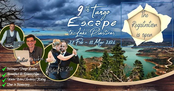 flyer image for 9th Tango Escape to Lake Plastiras 27 Feb - 01 Mar 26