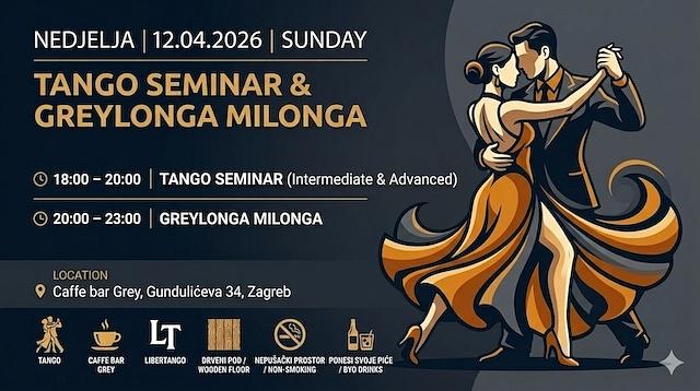 flyer image for Srednji-napredni stupanj Tango Argentino i milonga, Zagreb