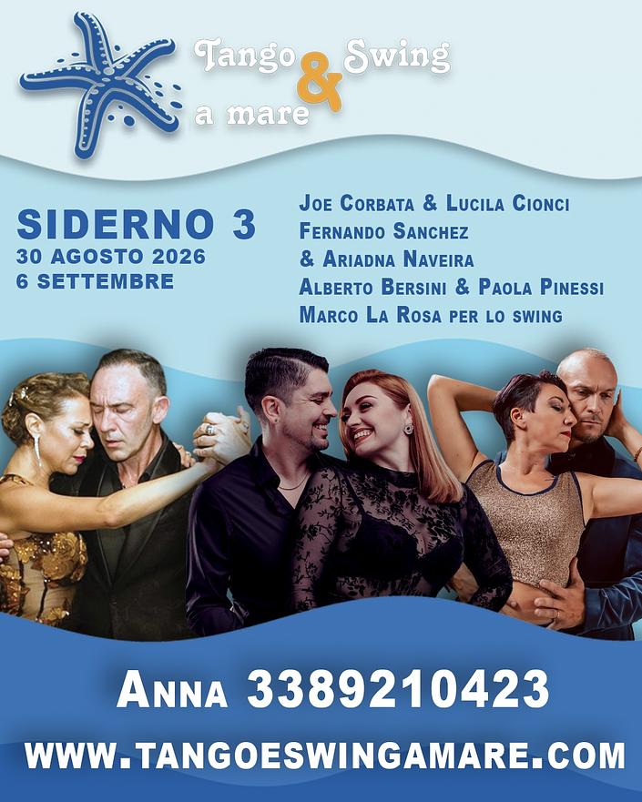 flyer image for VACANZA TANGO e swing  A MARE, SIDERNO 3