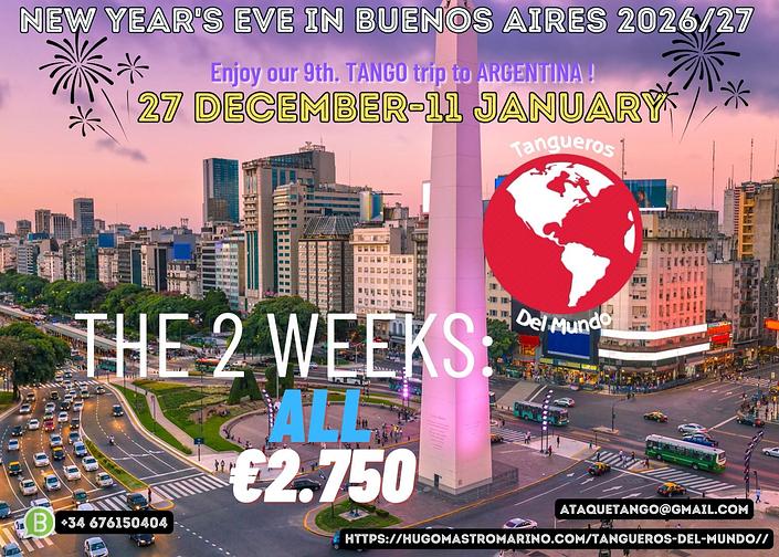 flyer image for Nochevieja en Buenos Aires-VIAJE TANGUERO