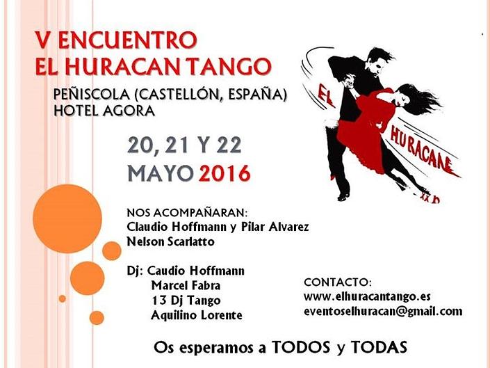 flyer image for V ENCUENTRO EL HURACAN TANGO