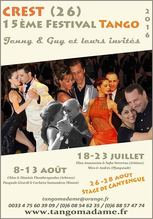 flyer image for XV eme FESTIVAL TANGO DE CREST
