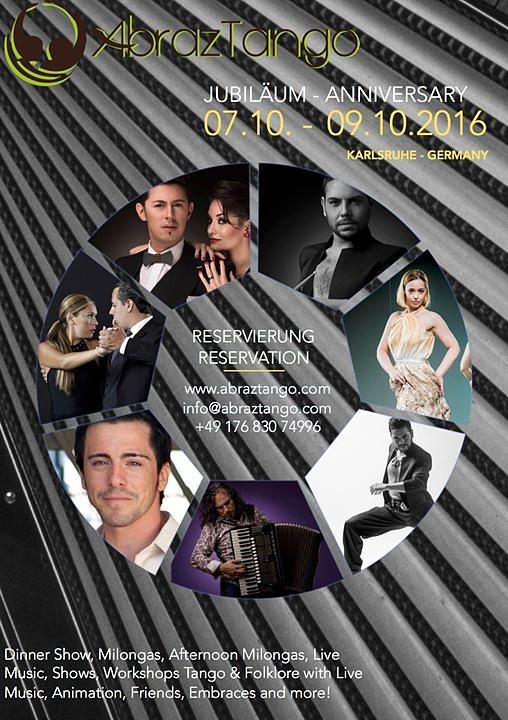 flyer image for AbrazTango Jubilaums Wochenende Anniversary Weekend