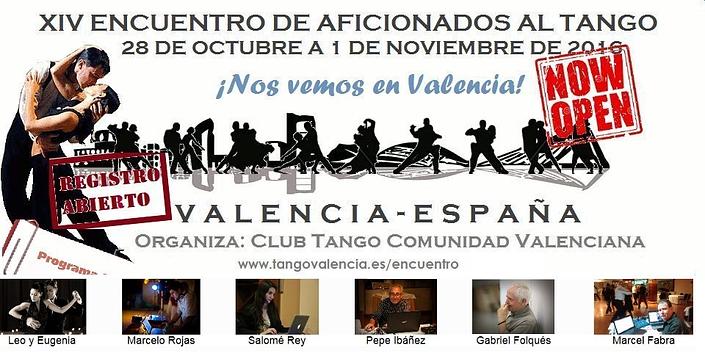 flyer image for 14th  Valencia Tango Festival 2016
